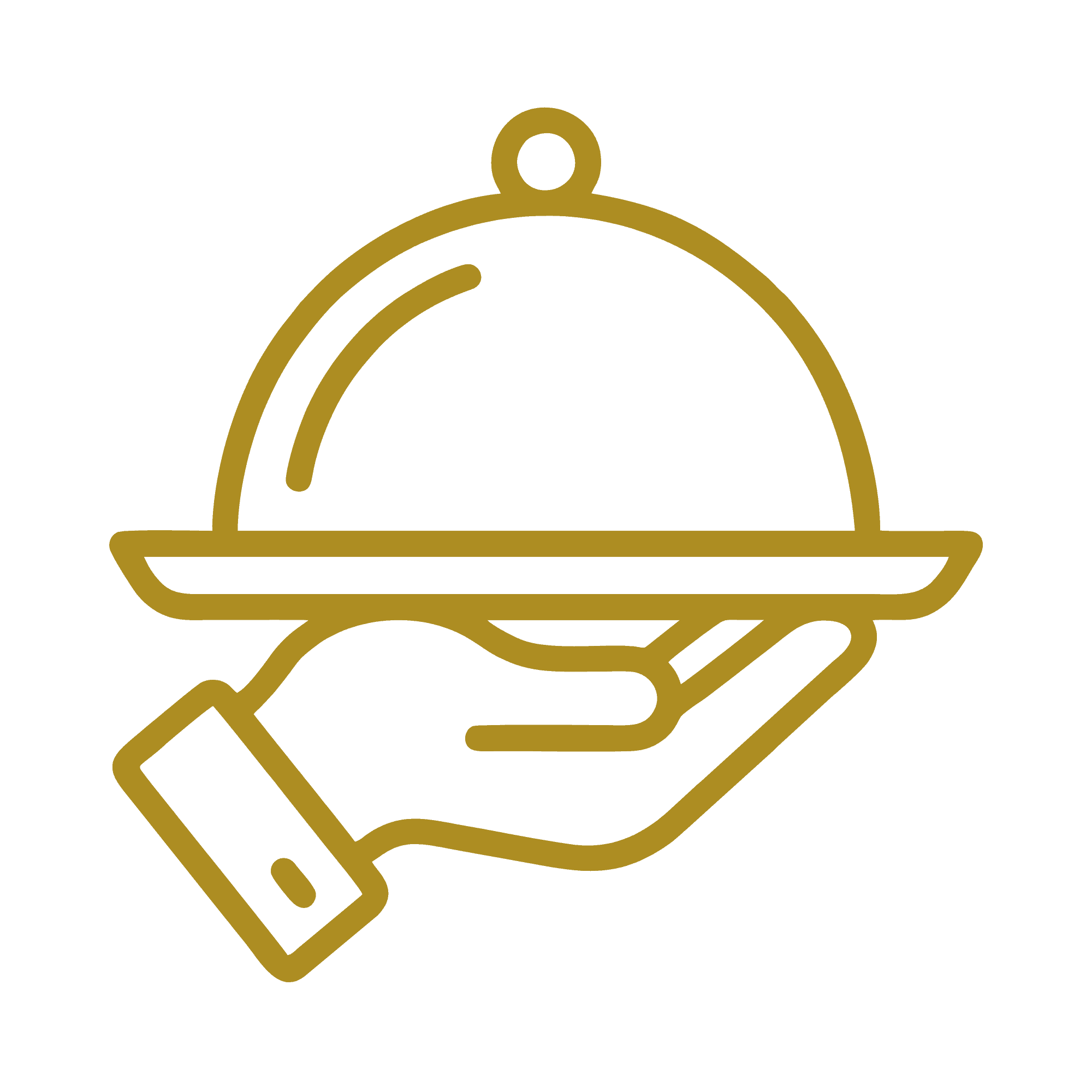 Icon eines Tabletts mit Haube in Linienzeichnungen